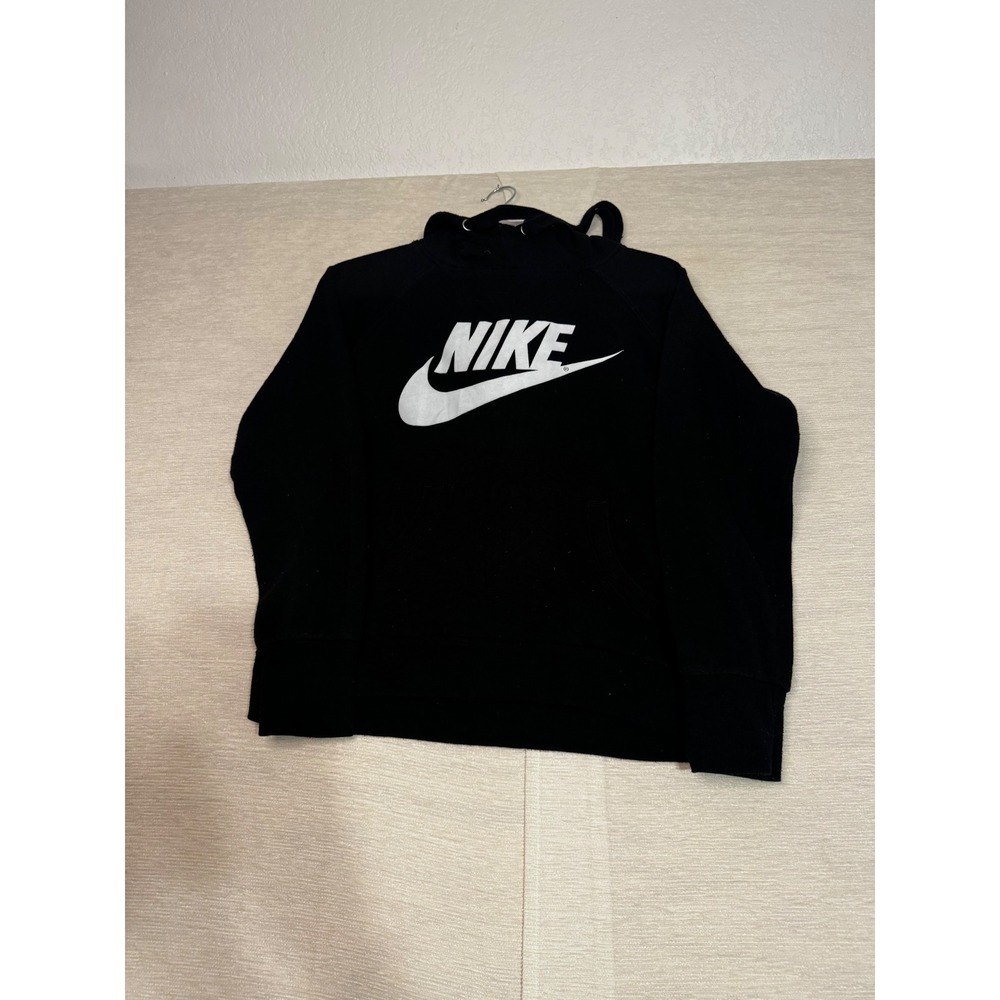 Reflex Black Hoodie Large Nike Style Swoosh Graphic Pullover Sweatshirt